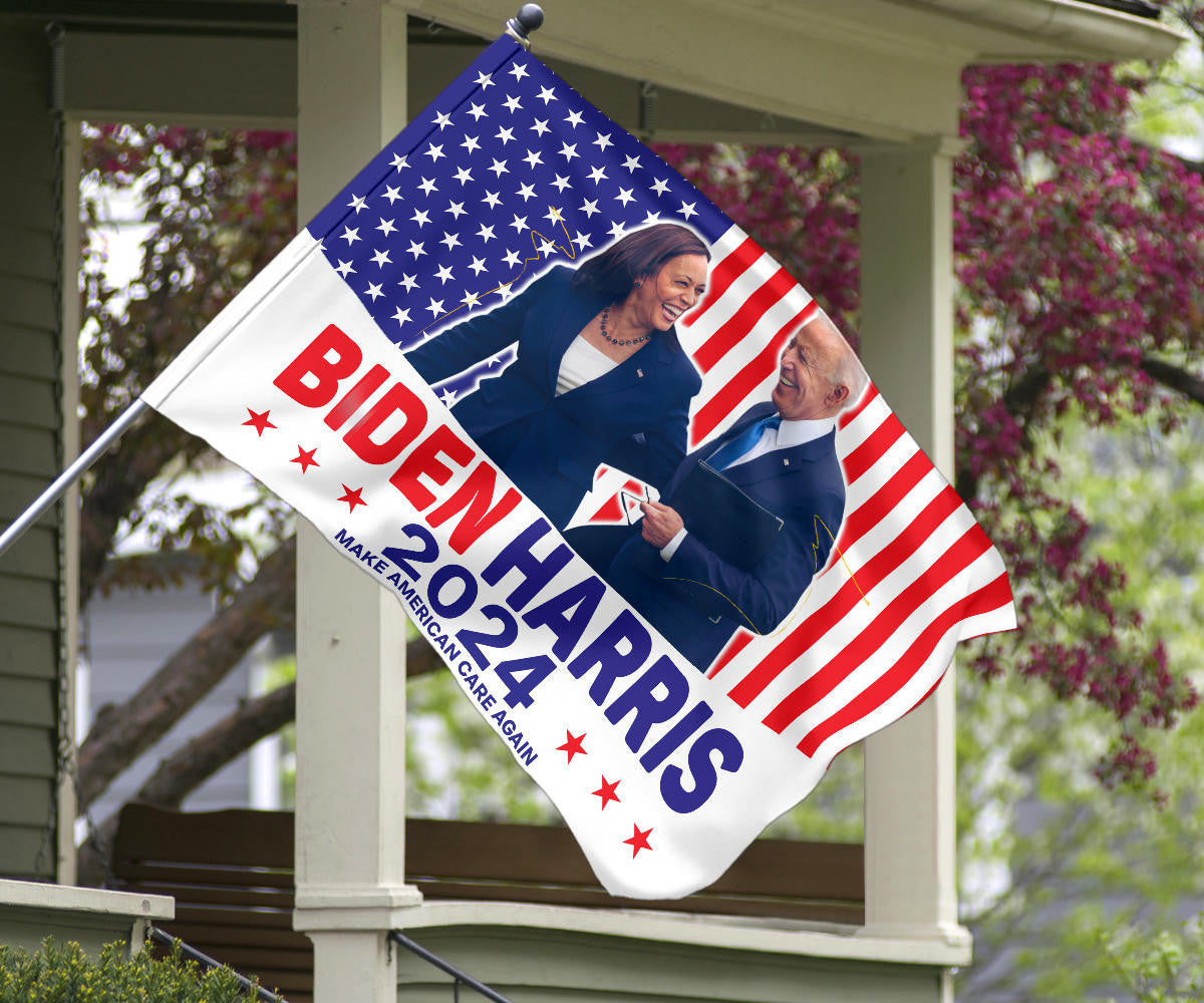 Biden Harris 2024 Make American Care Again Flag Biden Harris Campaign Merch Decor