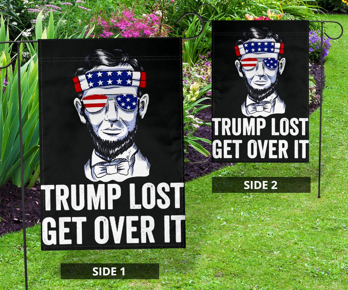 Trump Lost Flag Trump Lost Get Over It Anti Trump Flag Donald Trump Loser Merchandise