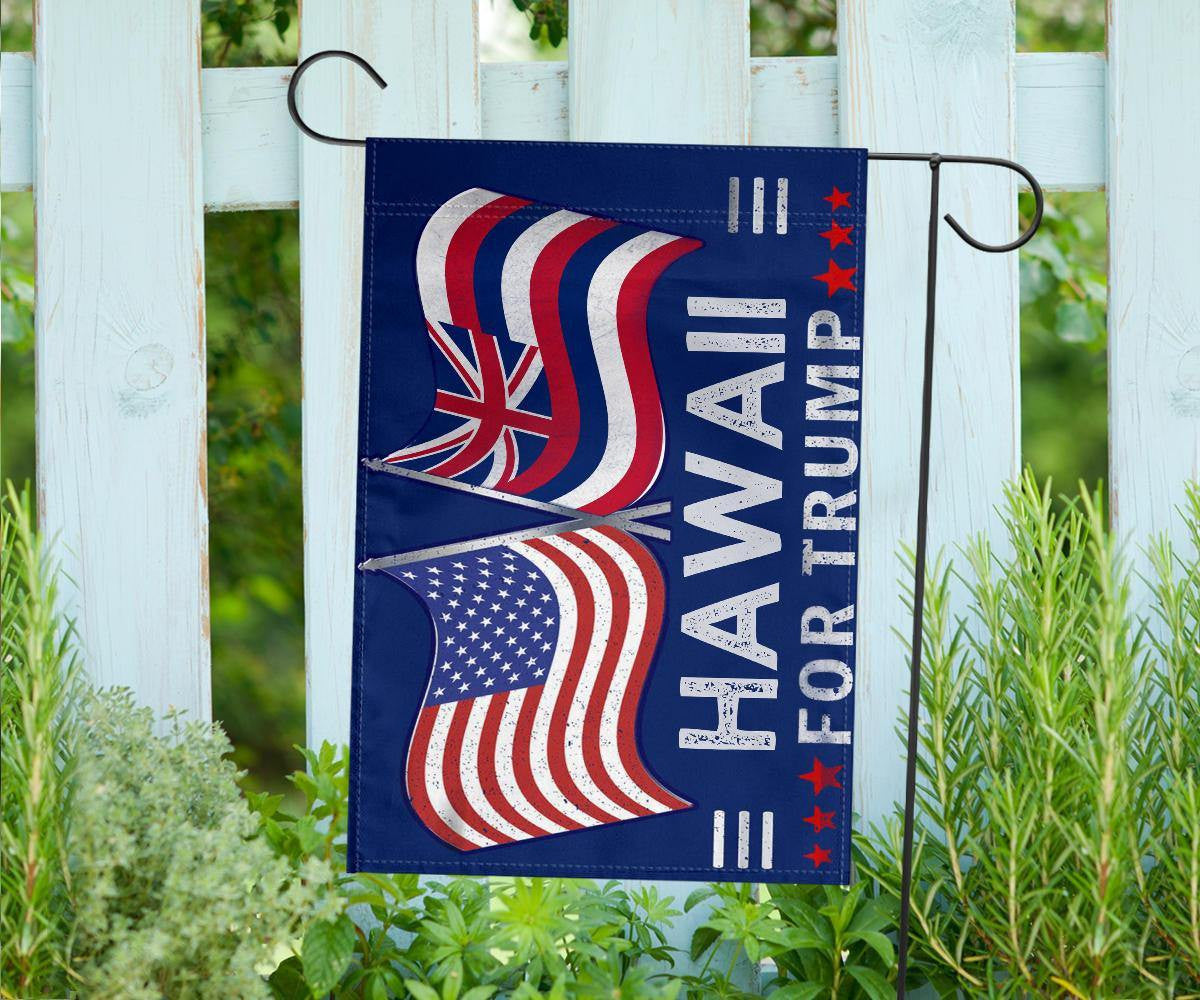 American and Hawaii Flag Trump For President 2024