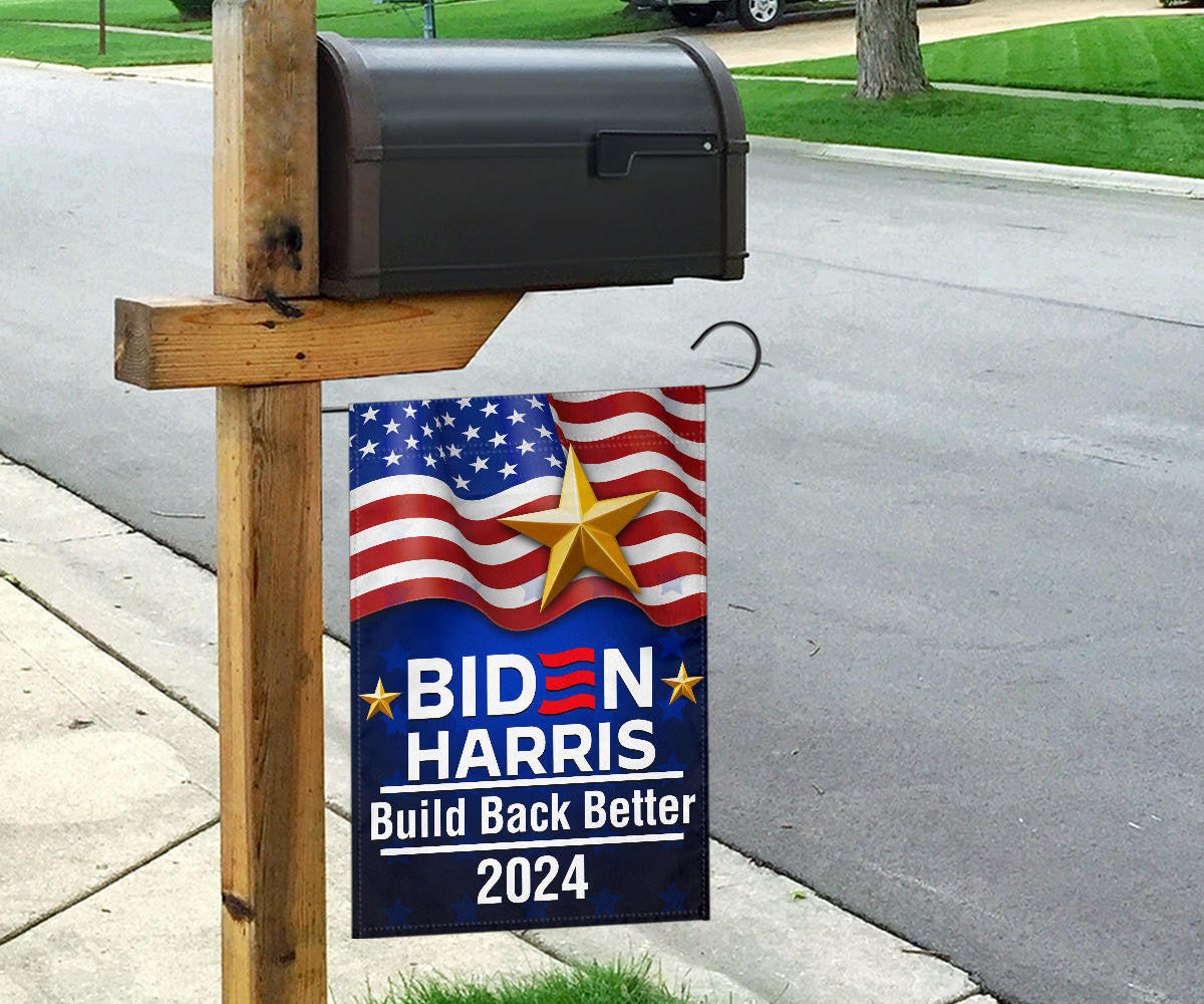 Biden Harris 2024 Build Back Better Flag Re-Vote Joe Biden Presidential Campaign Banner