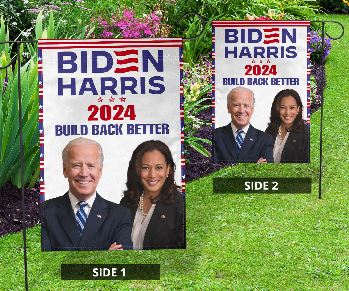 Biden Harris 2024 Build Back Better Flag Joe Biden 2024 Slogan Election Political Flag