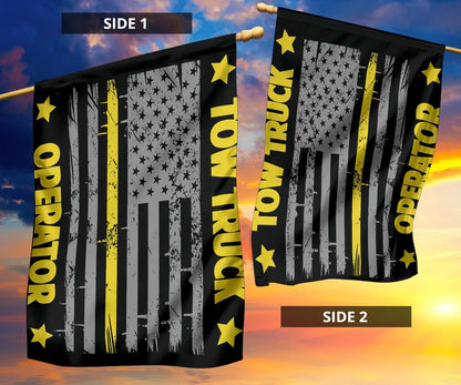 Thin Yellow Line Flag Old Retro Tow Truck Operator American Flag With Yellow Trip