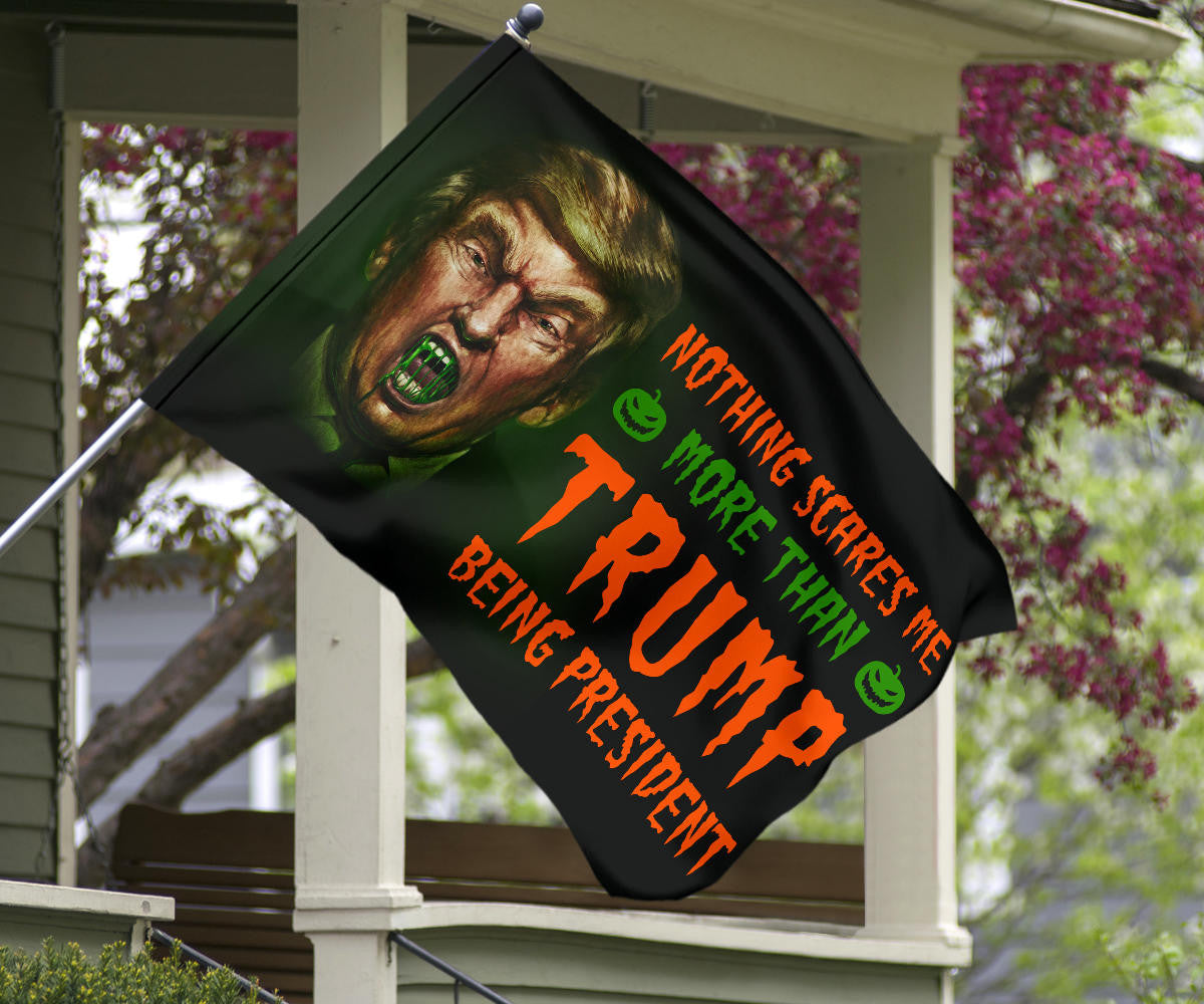 Trump Scarier Than Any Halloween Story Flag Anti Donald Trump 2024 Halloween Decor