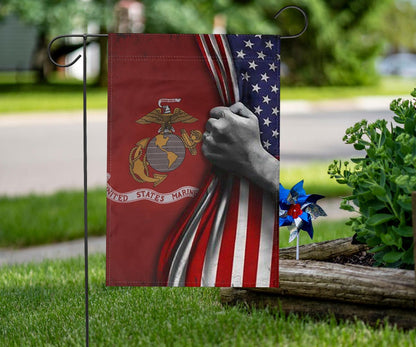 U.S Marine Corps Flag Inside American Flag Patriotic Welcome Holiday 4Th July Decor In-Outdoor