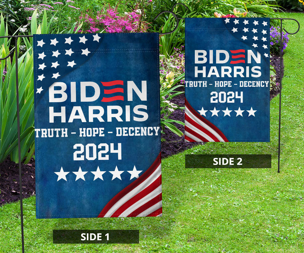 Biden Harris 2024 Truth Hope Decency Flag Joe Biden Presidential Election Political Flag