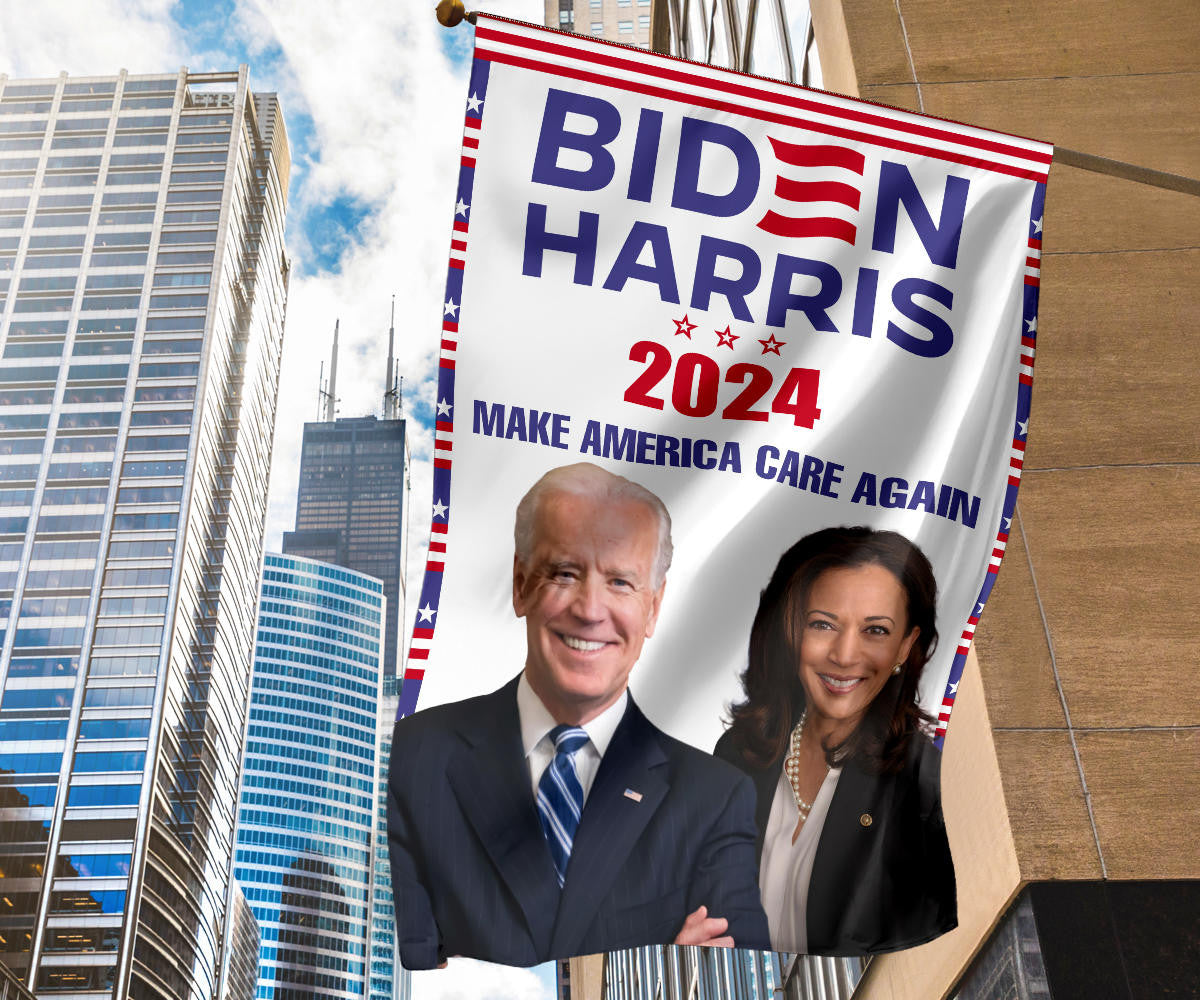 Biden Harris 2024 Make America Care Again Flag Biden Harris Merch 2024 Presidential Election