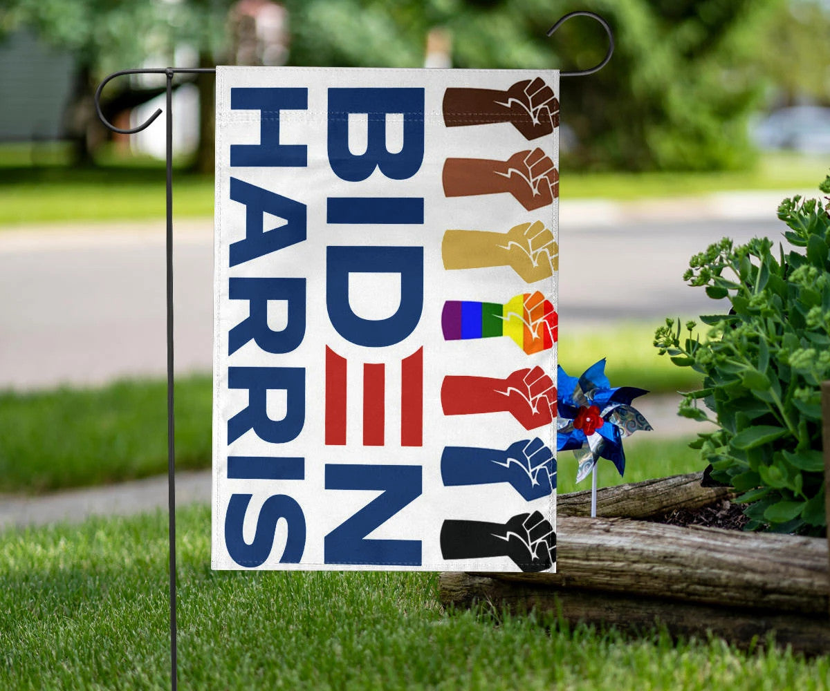 Biden Harris Flag LGBT Voting Biden Campaign 2024 Support BLM Justice Sign Harris Liberal