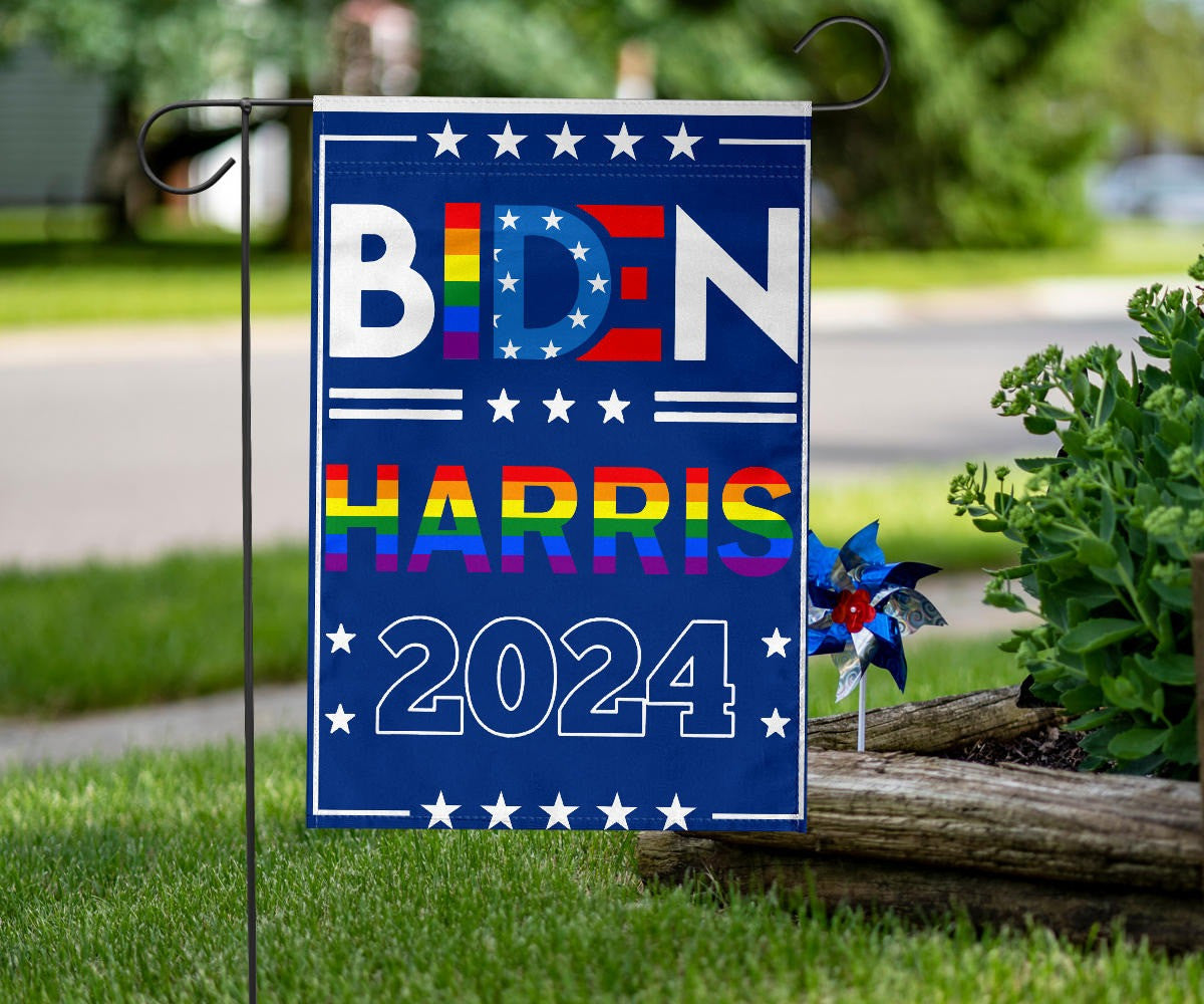 Biden Harris 2024 Gay Pride Flag LGBT Support Biden Harris 2024 Political Merchandise