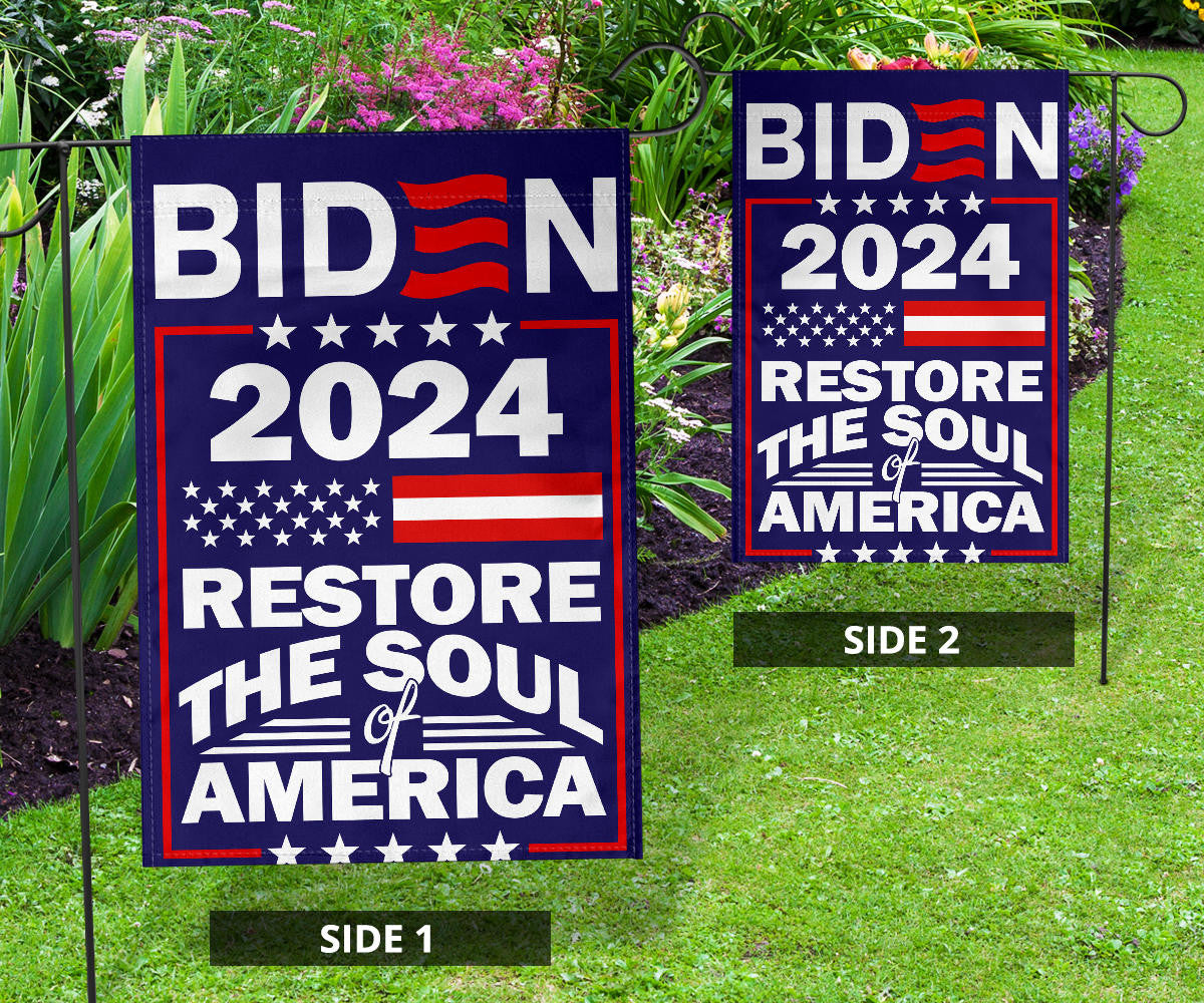 Biden 2024 Restore The Soul Of America Flag Biden 2024 Merch President Campaign