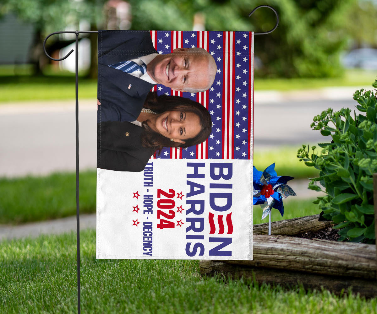 Biden Harris 2024 Truth Hope Decency Flag Joe Biden Harris Presidential Campaign Merch