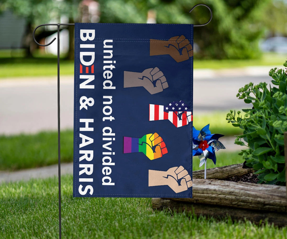 United Not Divided Biden And Harris Flag Patriotic LGBT Voters Biden Political Lawn Flags