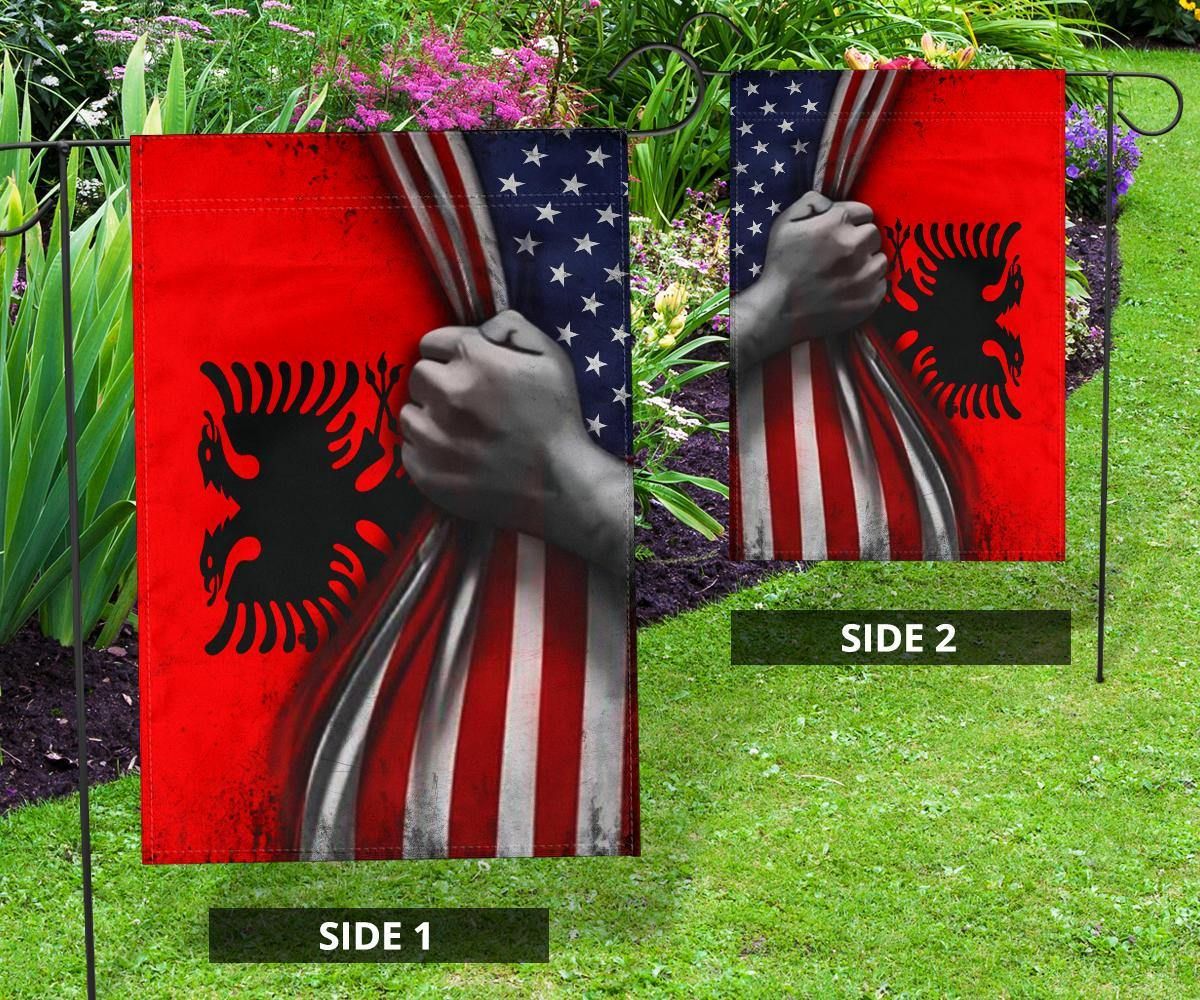 Albanian Flag And American Flag Vintage Old Retro Patriotic Independence Flag Day Of Albanian