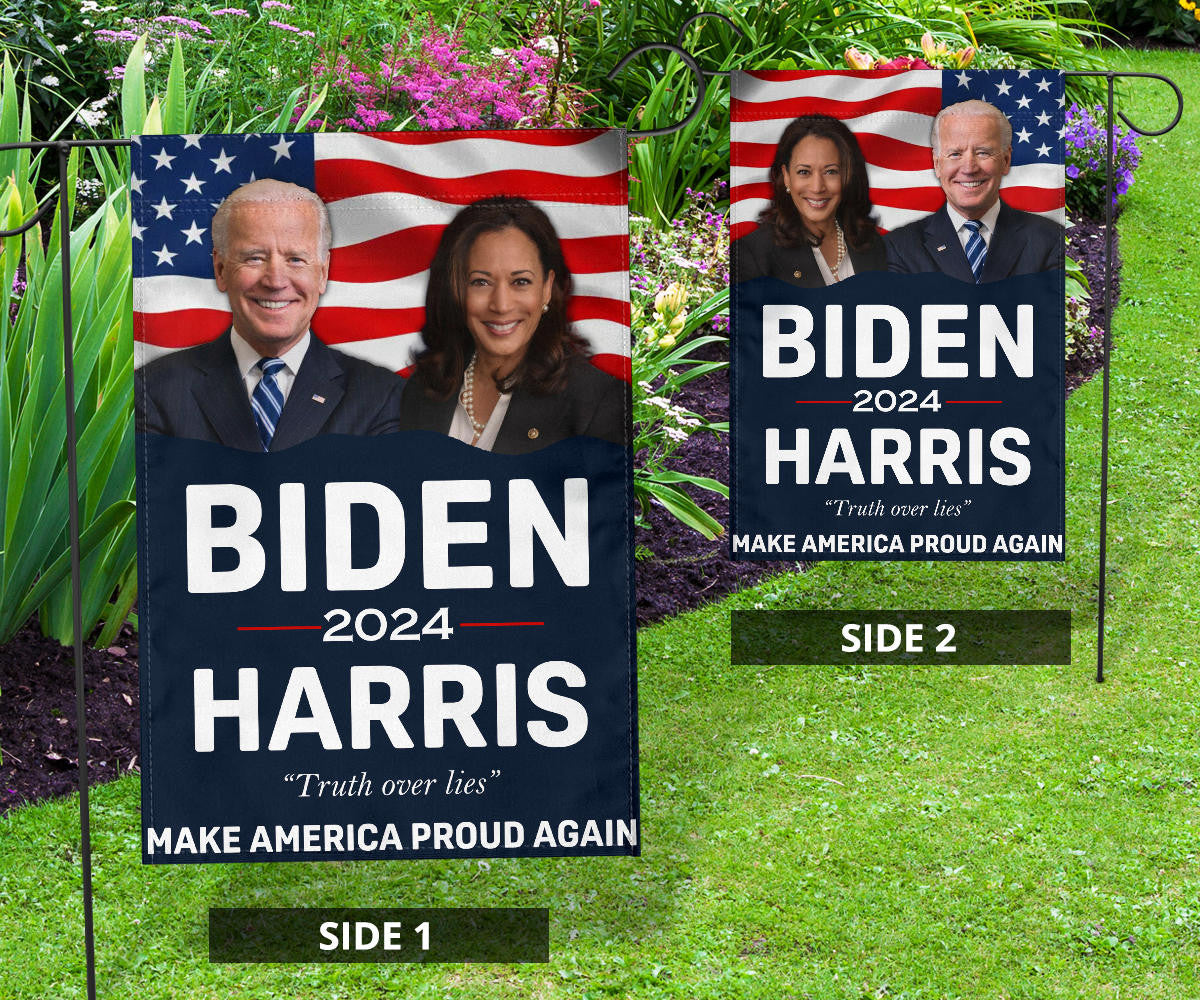 Biden Harris 2024 Flag Truth Over Lies Make America Proud Again Flag For Democrats