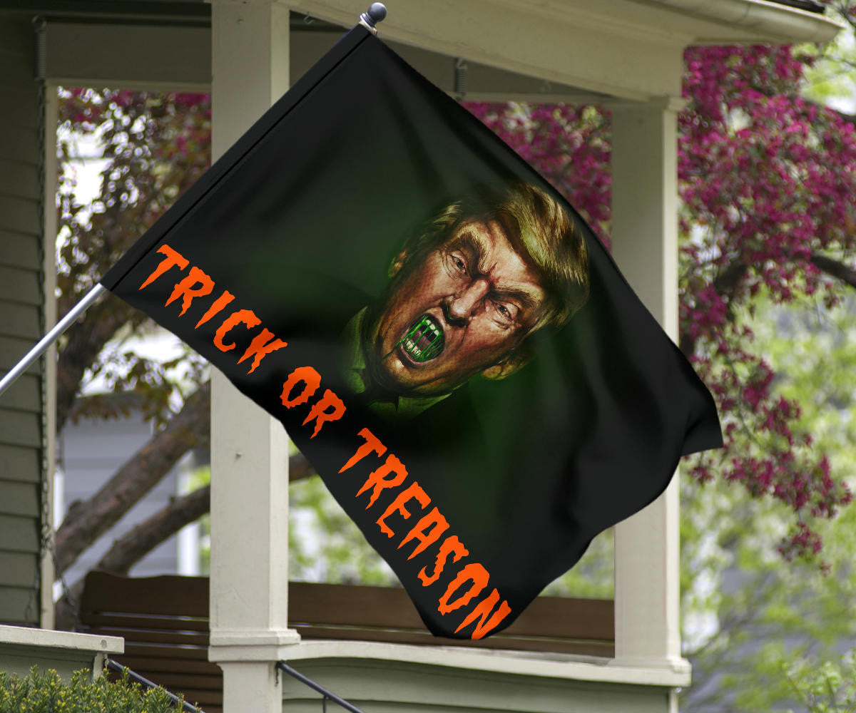 Trick Or Treason Trump Flag Anti-Trump Movement Halloween Yard Decorations