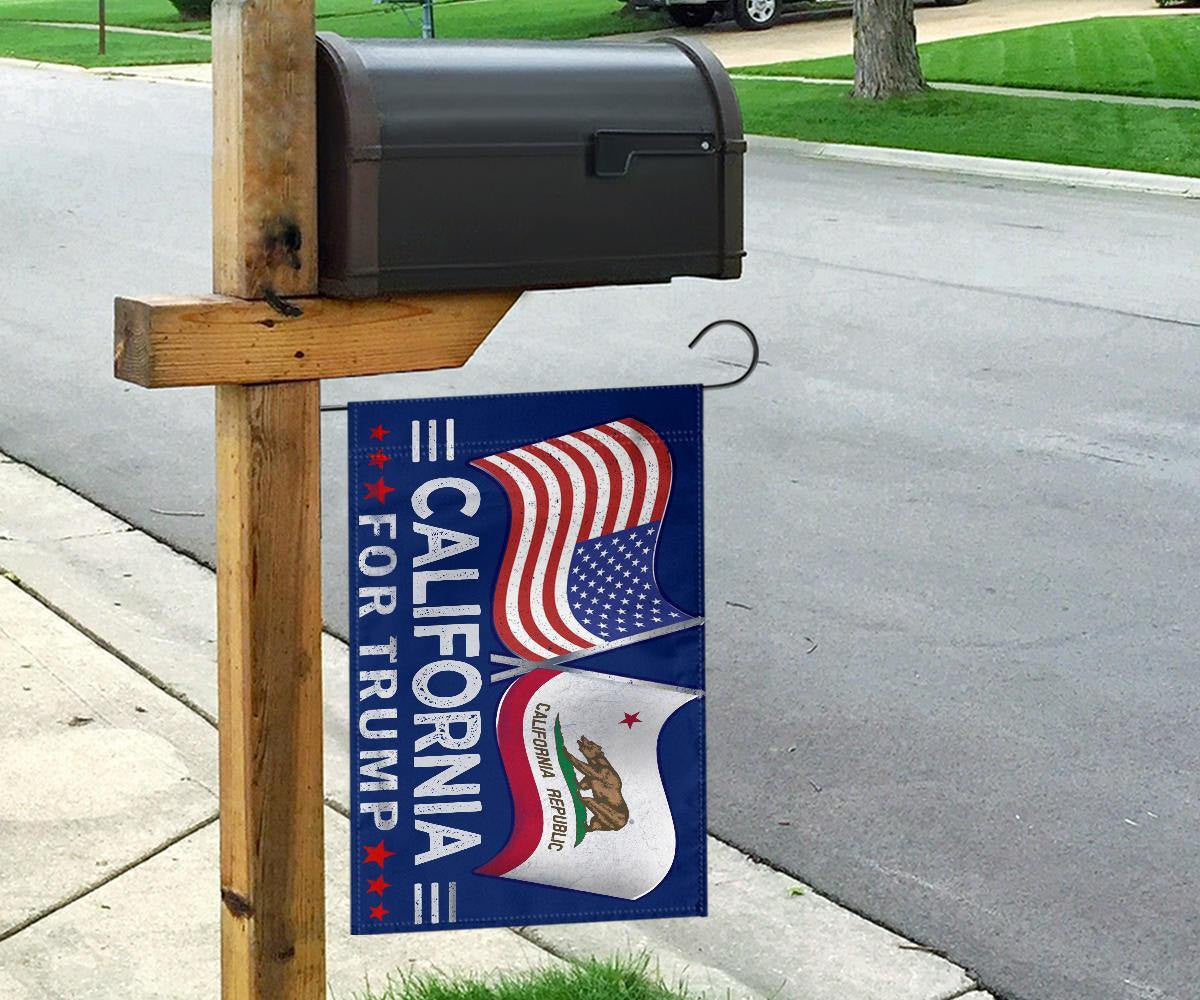 American And California For Trump Flags Support For President