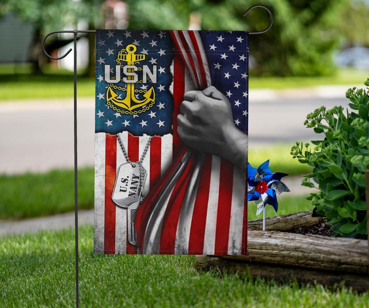 US Navy With American Flag Vintage USN Flag Memorial Day US Navy Gifts