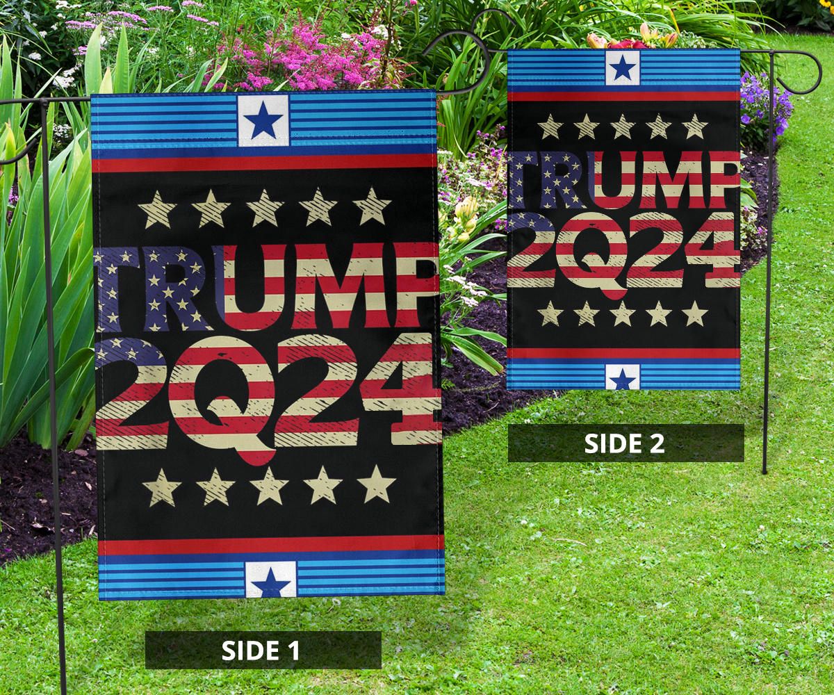 Trump 2024 Jfk Jr Flag Stripes On American Flag Garden Decoration Patriot Gifts