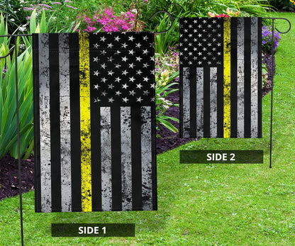 Thin Yellow Line Flag Old Retro Graphic American Flag With Yellow Stripe