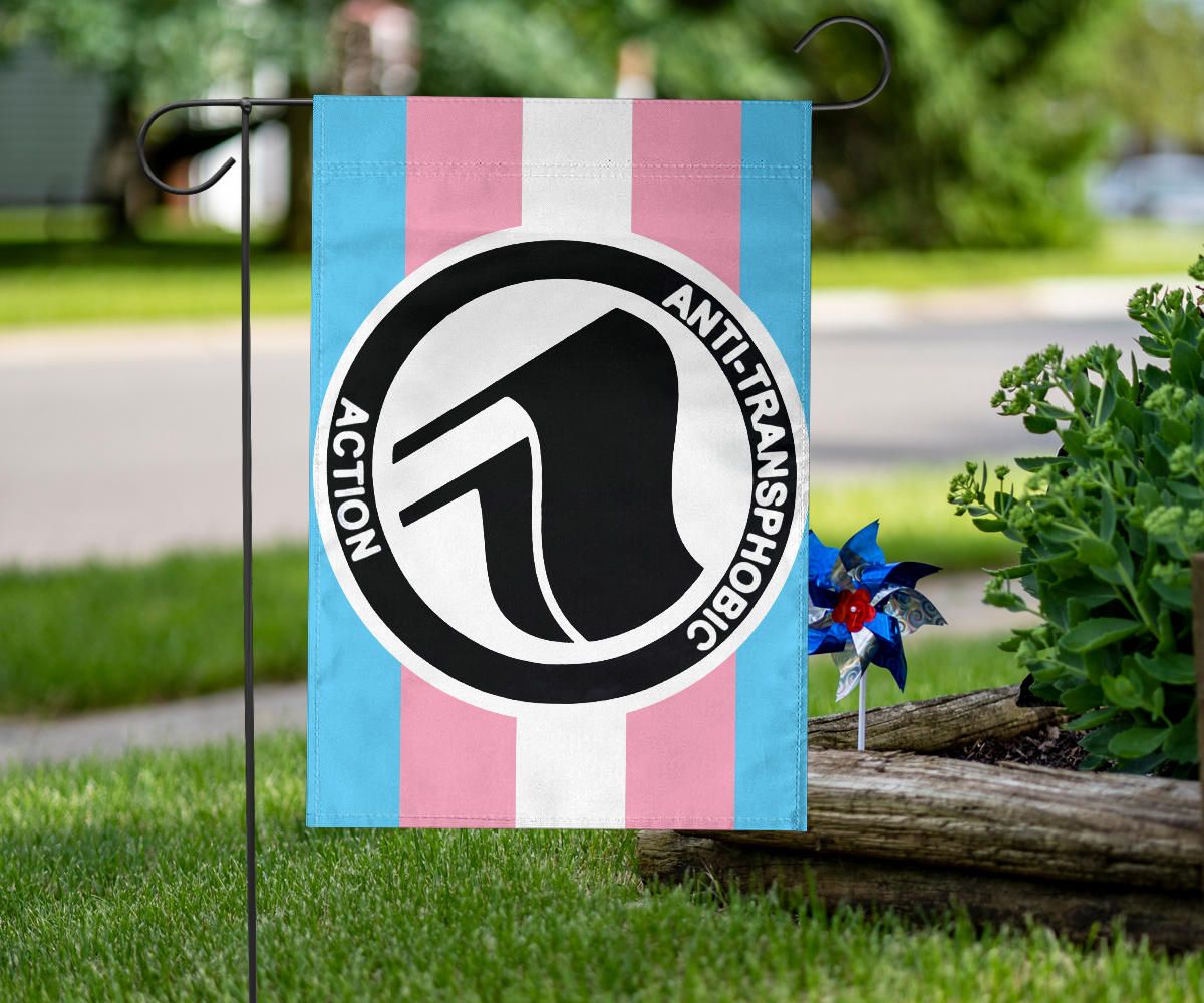 Anti Transphobic Action Flag Anti Homophobia Antifa Pride Transgender Trans Flag LGBT Merch