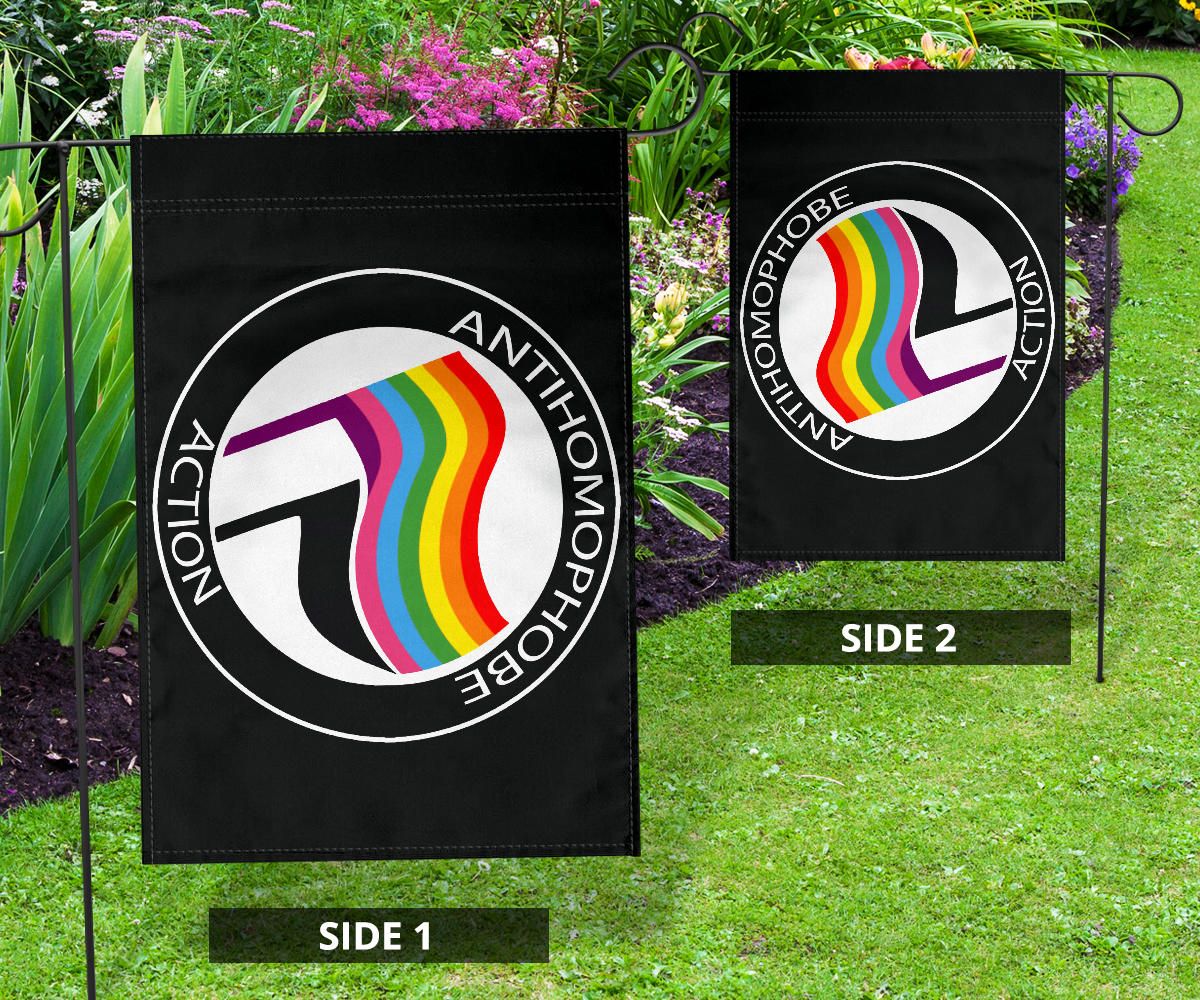 Anti Homophobe Action Flag Support LGBT Pride Banner CCAH Anti Homophobia Antifa