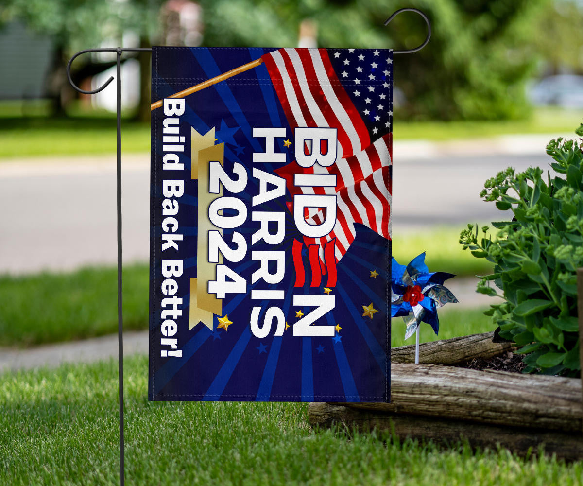 Biden Harris 2024 Build Back Better Flag Joe Biden Running For President Campaign Slogan