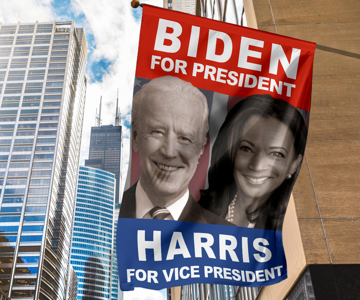 Biden For President Harris For Vice President Flag Support For Political Campaign 2024 Election