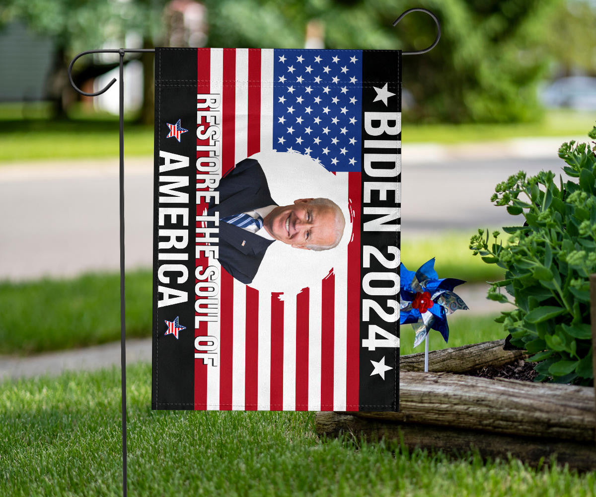 Biden 2024 Restore The Soul Of America Flag Vote For Biden 2024 Merchandise