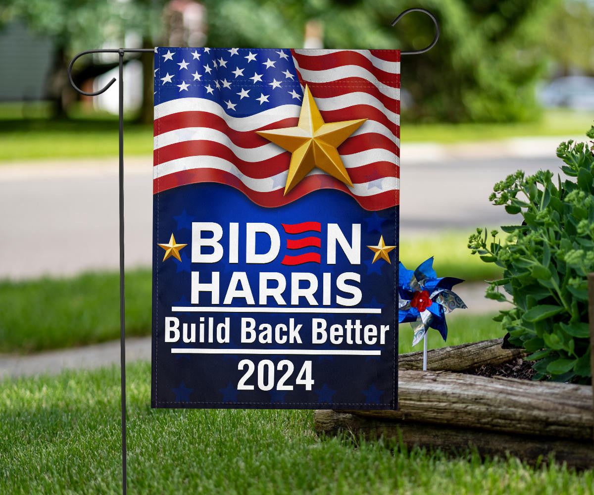 Biden Harris 2024 Build Back Better Flag Re-Vote Joe Biden Presidential Campaign Banner