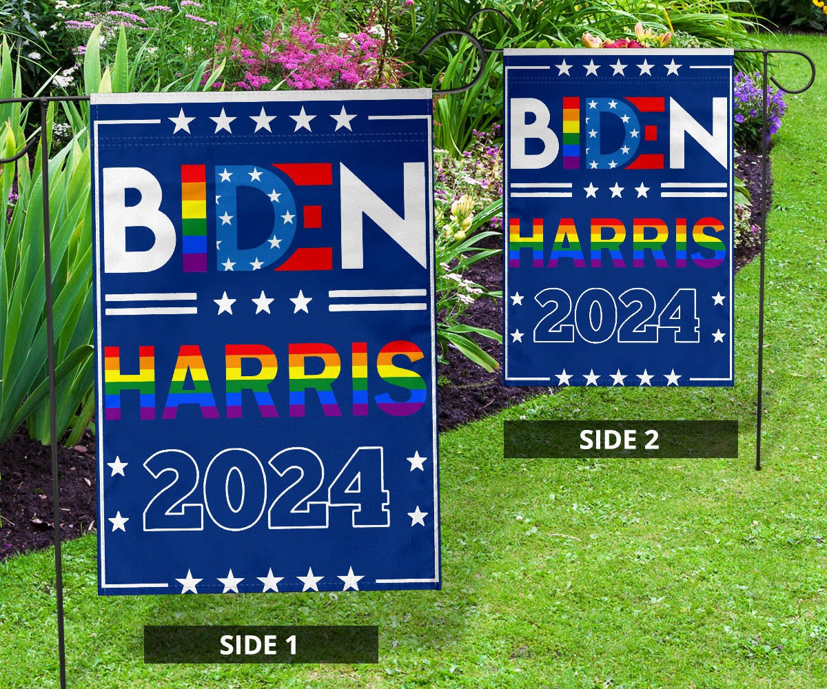 Biden Harris 2024 Gay Pride Flag LGBT Support Biden Harris 2024 Political Merchandise