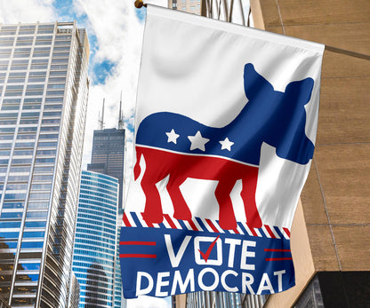 Vote Democrat Flag Presidential Election Political Vote Blue For Democrats Banner