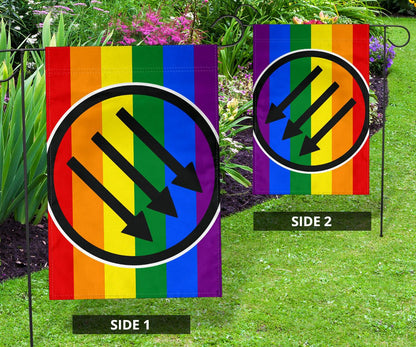 Three Narrows LGBT Pride Flag Iron Front Anti Homophobia Aktion Pride Merchandise