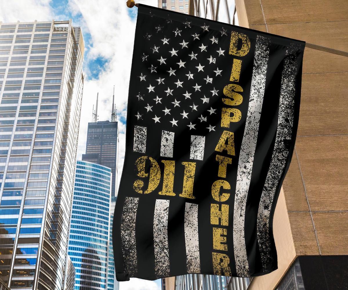 911 Dispatcher Yellow Line Flag Thin Gold Line Dispatcher Flag 911 Dispatcher Gift