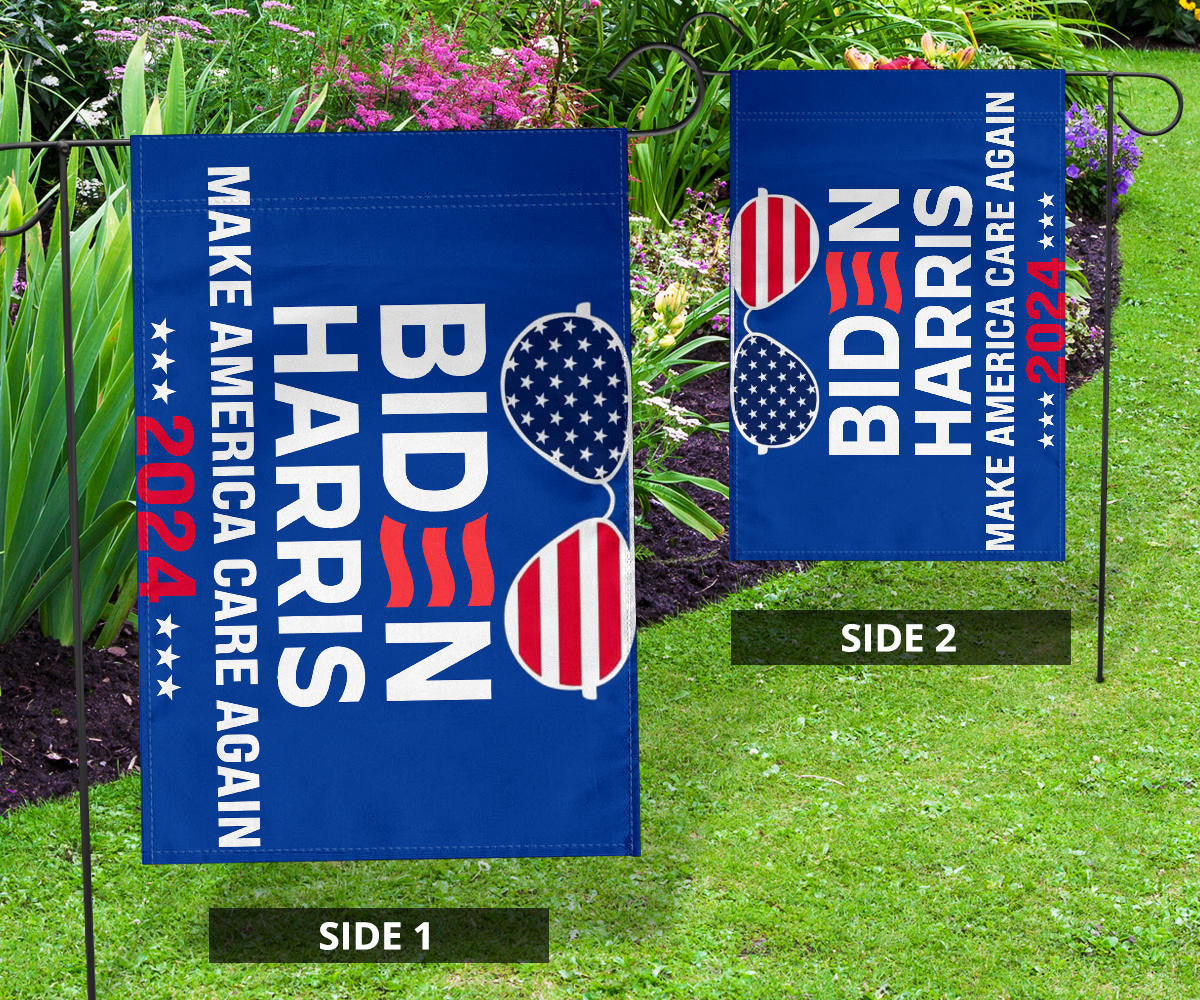 Biden Harris Make America Care Again 2024 Flag Re-Elect Joe Biden 2024 Campaign Banner