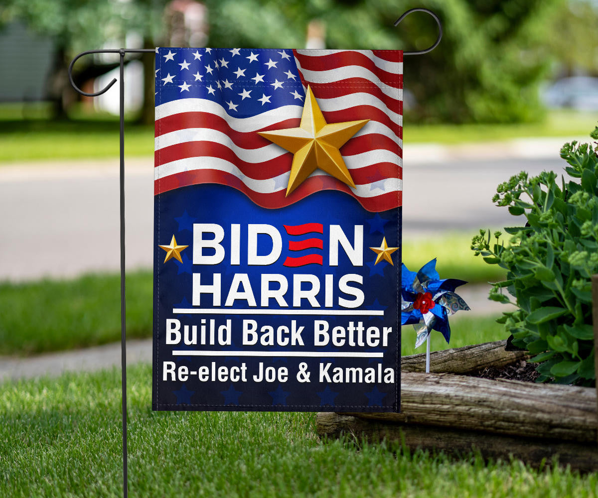 Biden Harris 2024 Flag Build Back Better Re-Elect Joe And Kamala Presidential Campaign