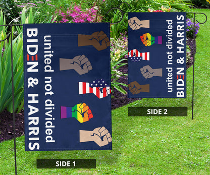 United Not Divided Biden And Harris Flag Patriotic LGBT Voters Biden Political Lawn Flags