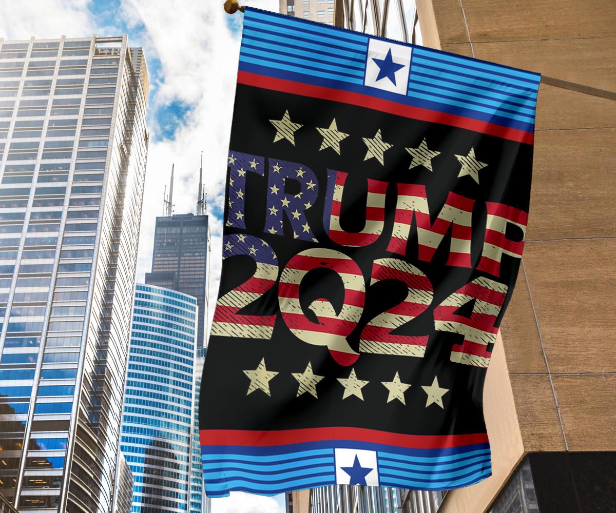 Trump 2024 Jfk Jr Flag Stripes On American Flag Garden Decoration Patriot Gifts