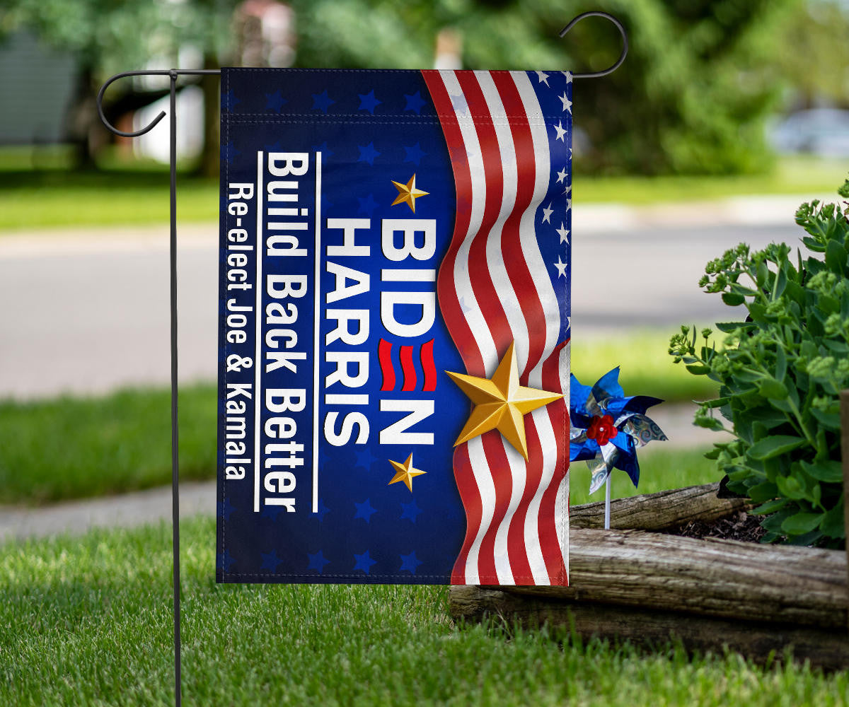 Biden Harris 2024 Flag Build Back Better Re-Elect Joe Kamala Presidential Campaign Merch