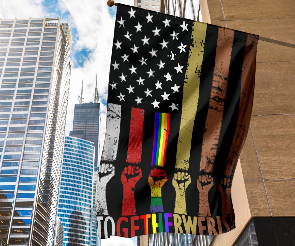 American Together We Rise Flag Juneteenth Be Kind Asl Flag Blm Patriotic Gifts