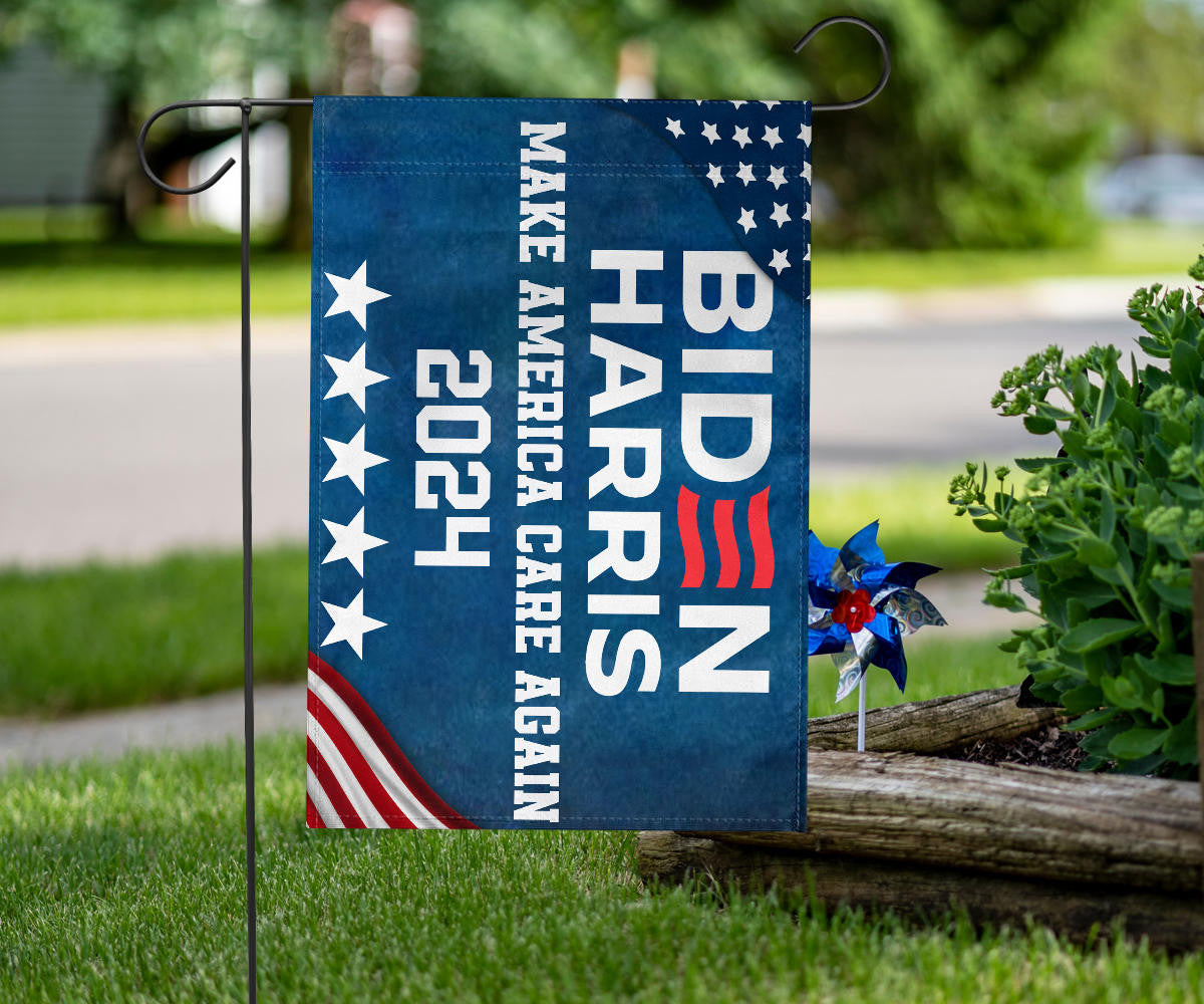 Biden Harris 2024 Flag Make America Care Again Pro Joe Biden 2024 Slogan Merchandise