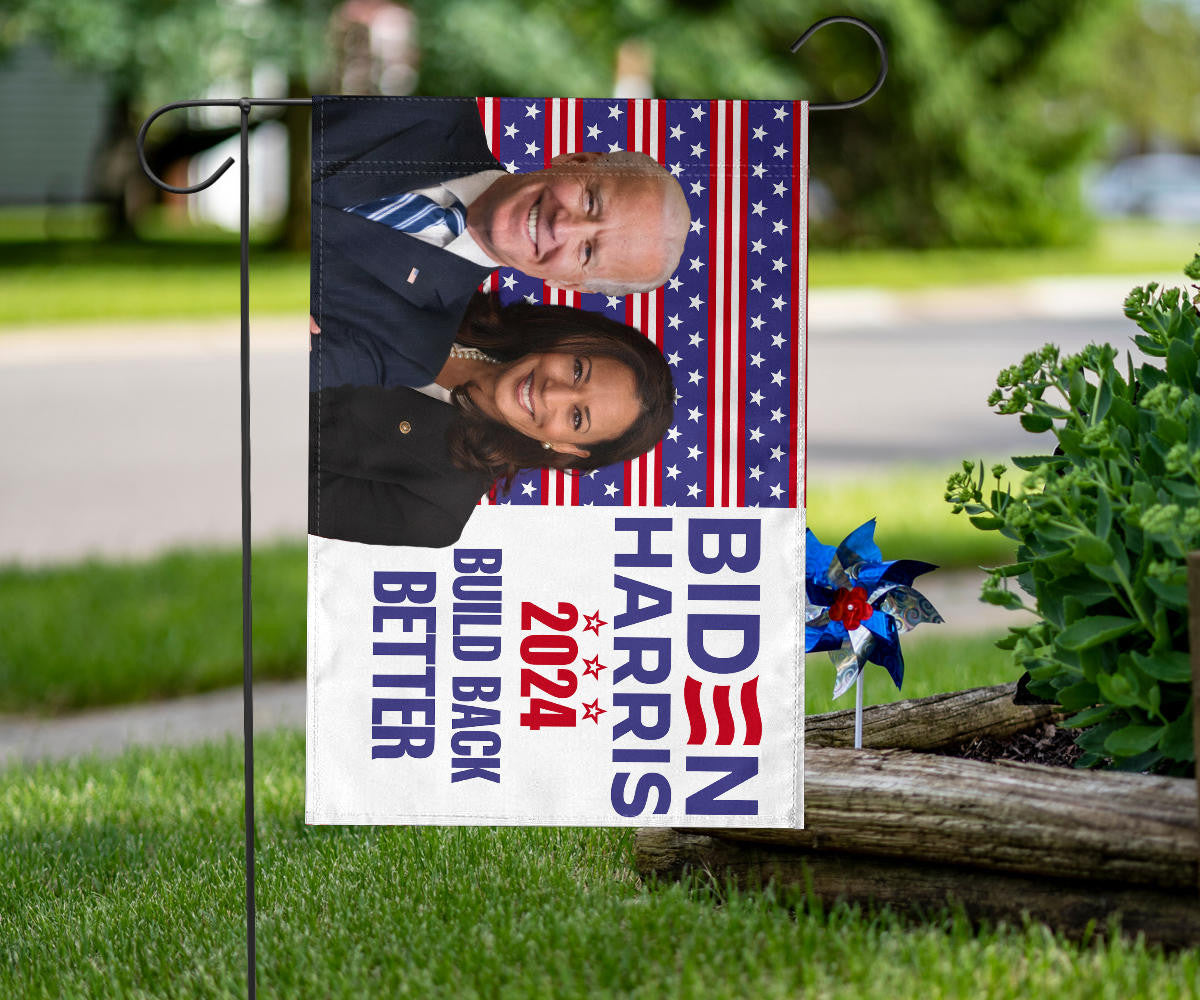 Biden Harris 2024 Build Back Better Flag Re-Elect Biden Running For President 2024