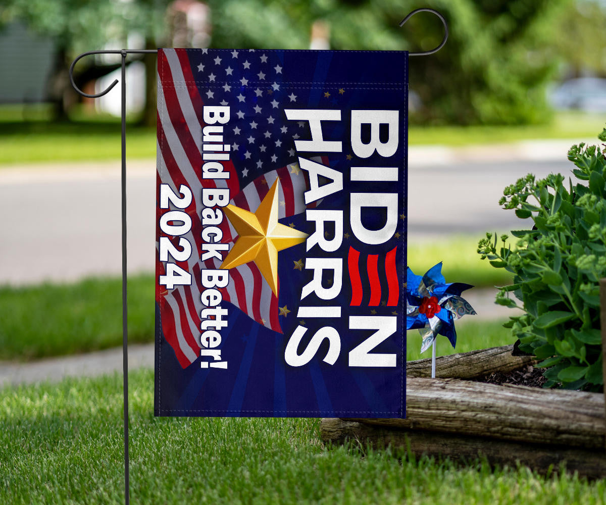 Biden Harris 2024 Flag Build Back Better Joe Biden Presidential Campaign Slogan Merch