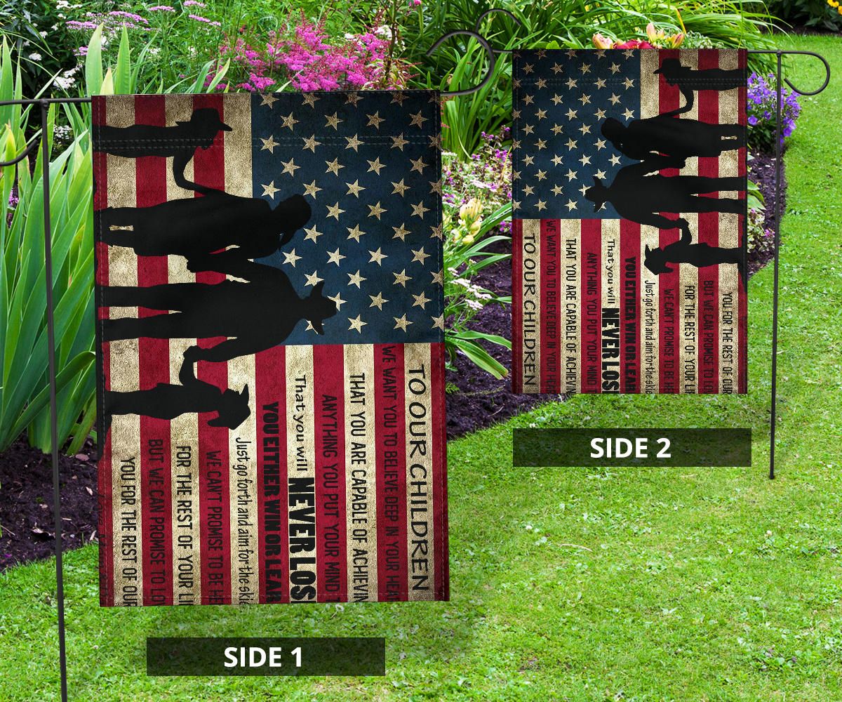 Mom And Dad To Our Children American Flag Old Retro Rustic Patriotic Family Room Wall Art