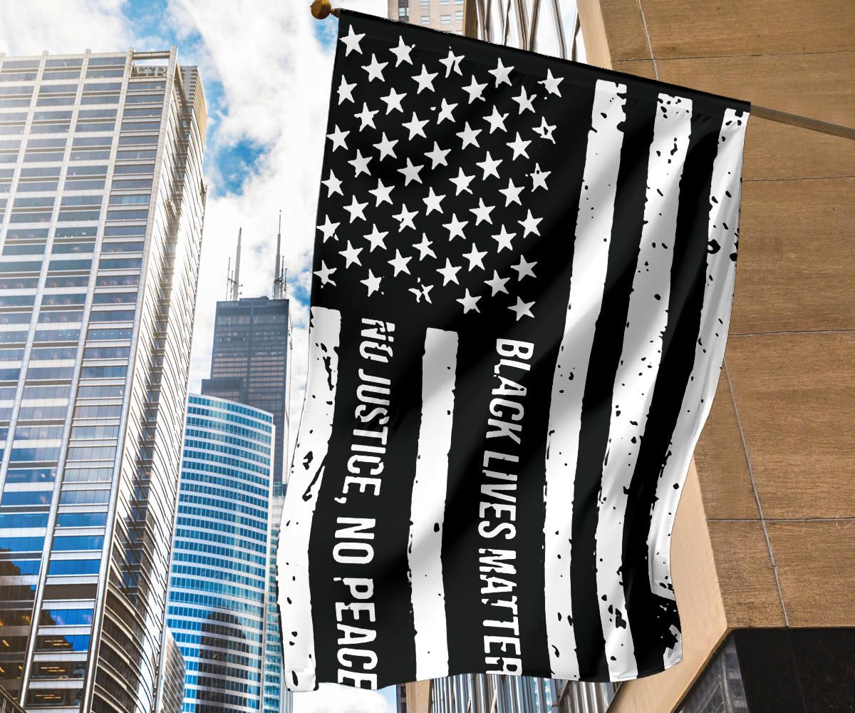 American No Justice No Peace Black Lives Matter Flag Blm