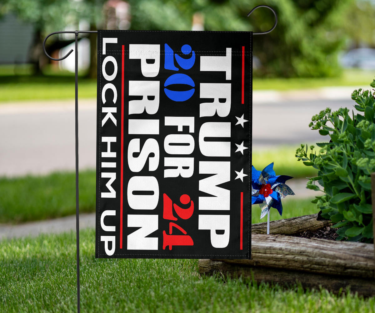 Trump 20 For 24 Prison Lock Him Up Flag Anti Donald Trump 2024 Merchandise