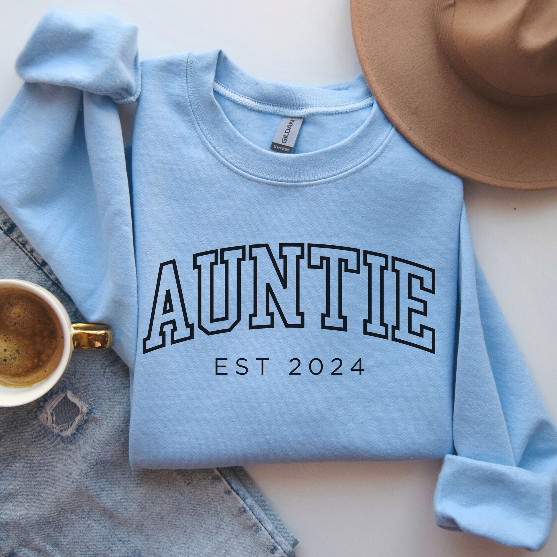 Auntie Est 2024 Sweatshirt, Custom Aunt Sweater, Gift for Aunt