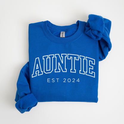 Auntie Est 2024 Sweatshirt, Custom Aunt Sweater, Gift for Aunt