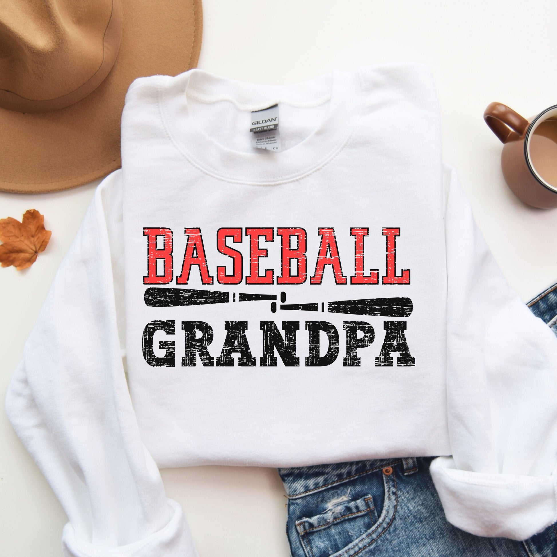 Baseball Grandpa Sweatshirt, Custom Grandpa Baseball Sweater, Baseball Papa Shirt