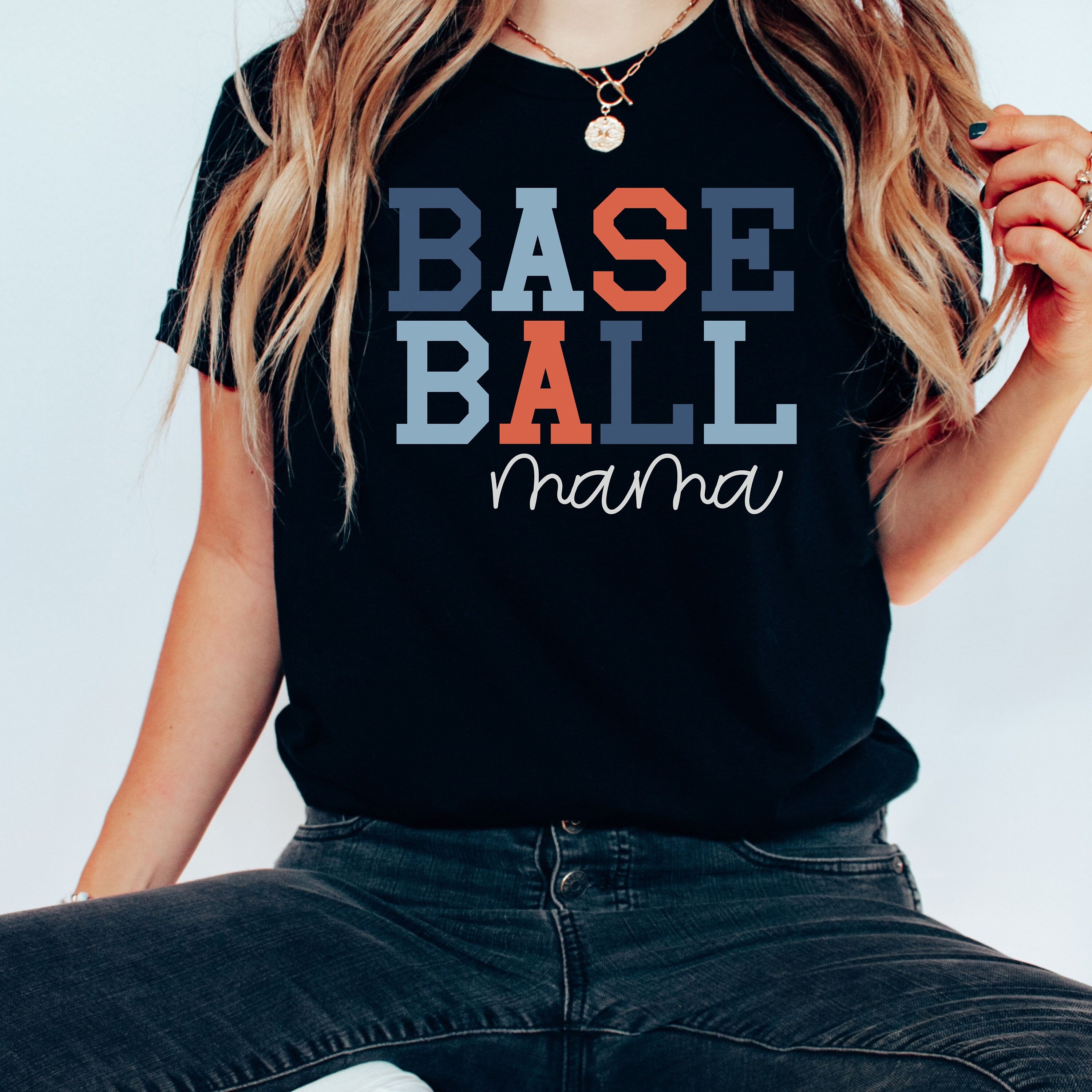 Baseball Mama Women's Shirt, America Baseball Shirt, 4th o July Shirt