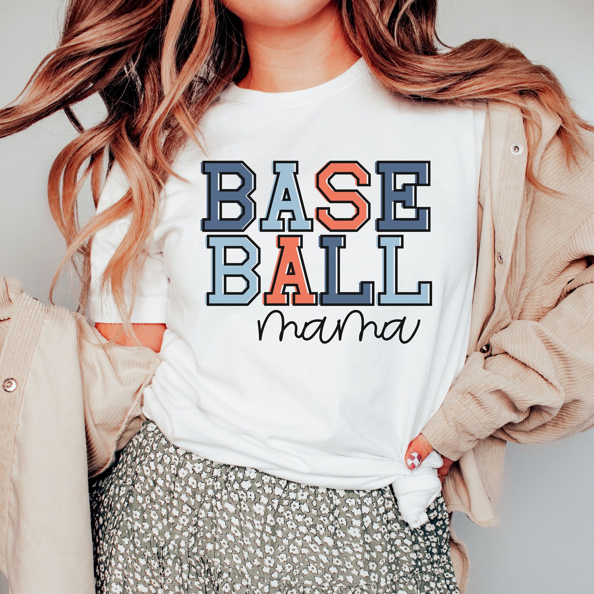 Baseball Mama Women's Shirt, America Baseball Shirt, 4th o July Shirt