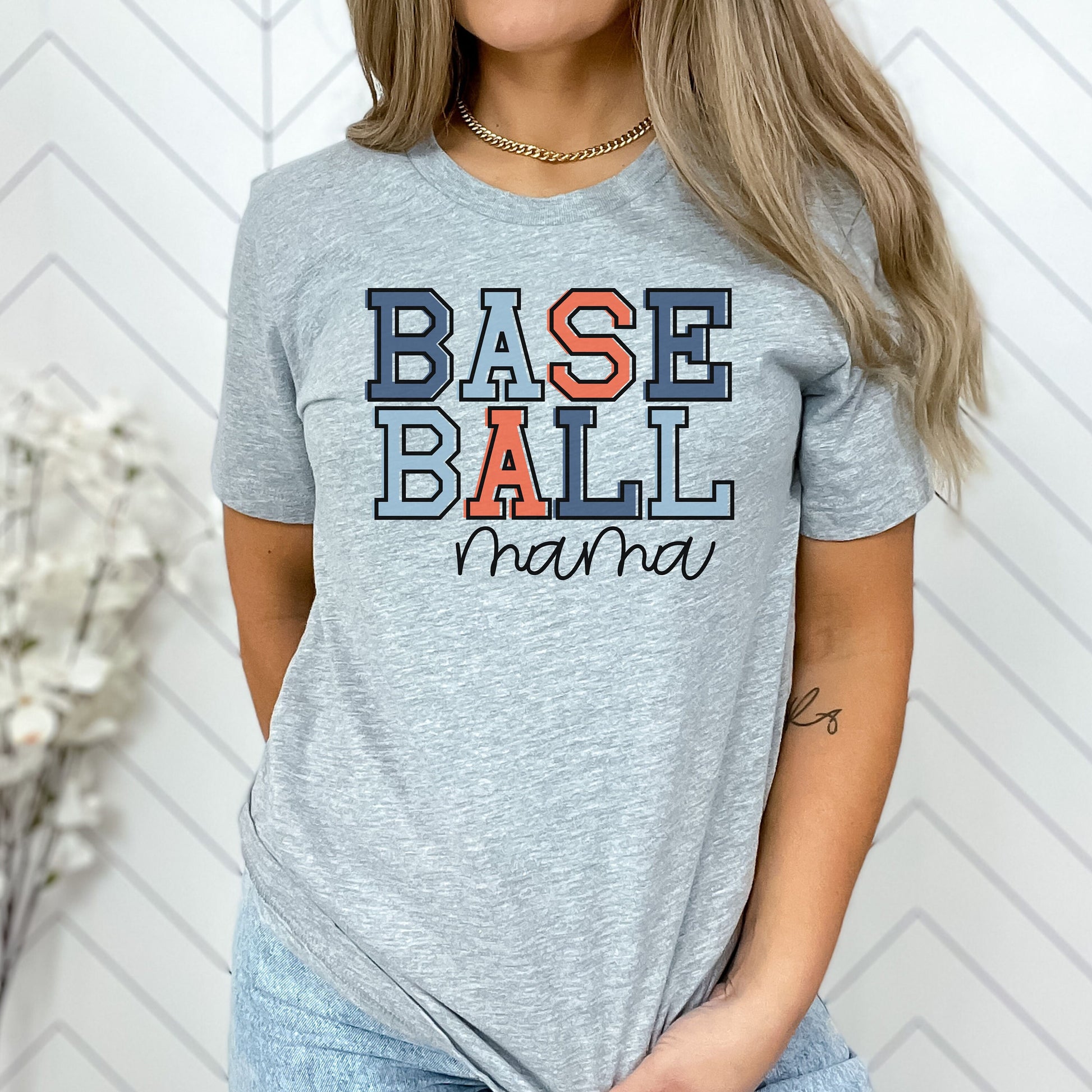 Baseball Mama Women's Shirt, America Baseball Shirt, 4th o July Shirt